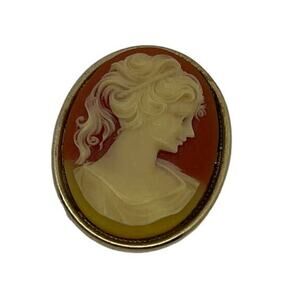Vintage Cameo Lip Balm Locket Brooch